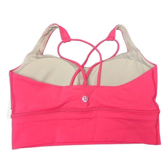 Lululemon Womens Free To Be Longline Sports Bra Lipgloss Pink LIPG Sz 4 New - Picture 2 of 4